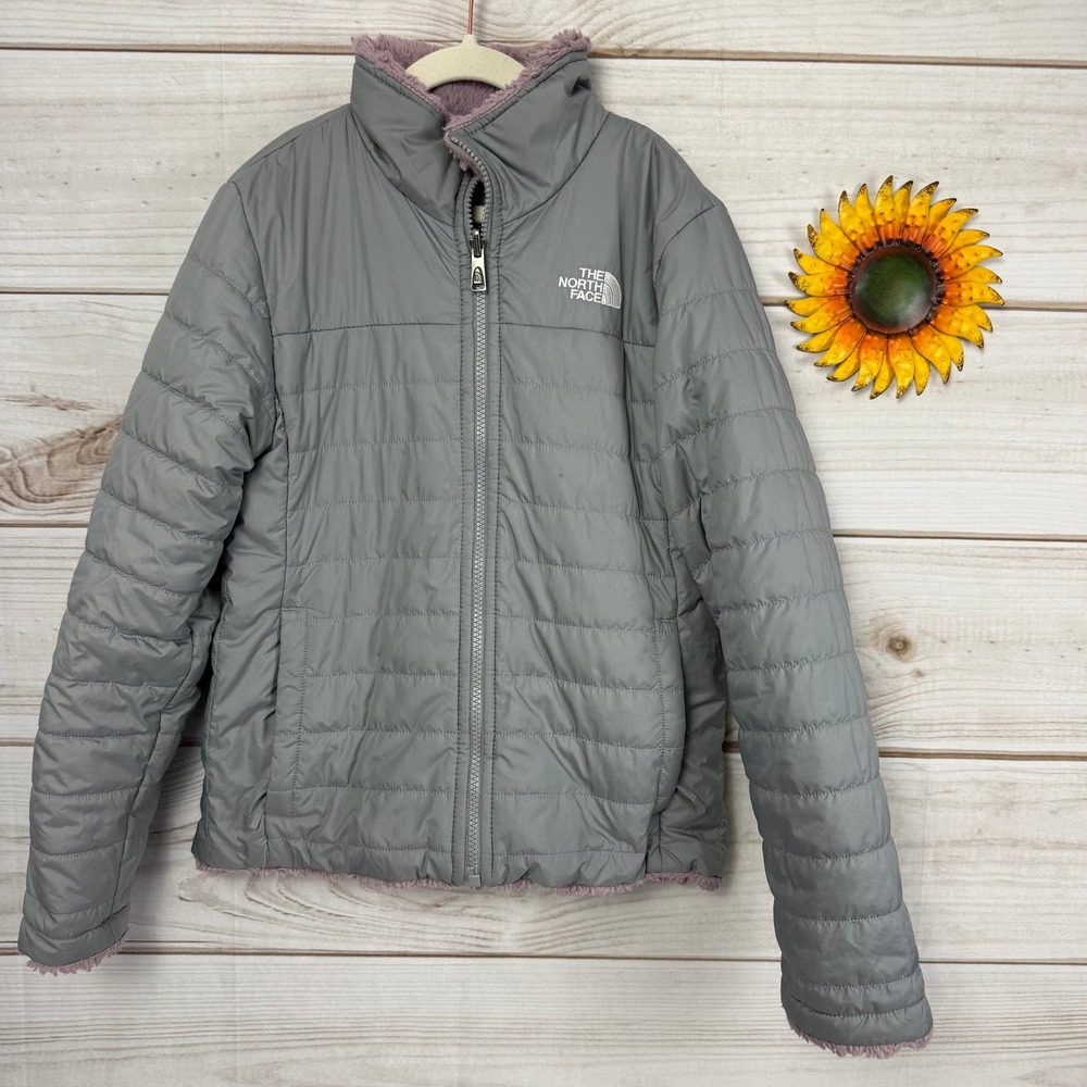 The North Face Girls Gray Reversible Mossbud Jacket Size‎ M (10/12)